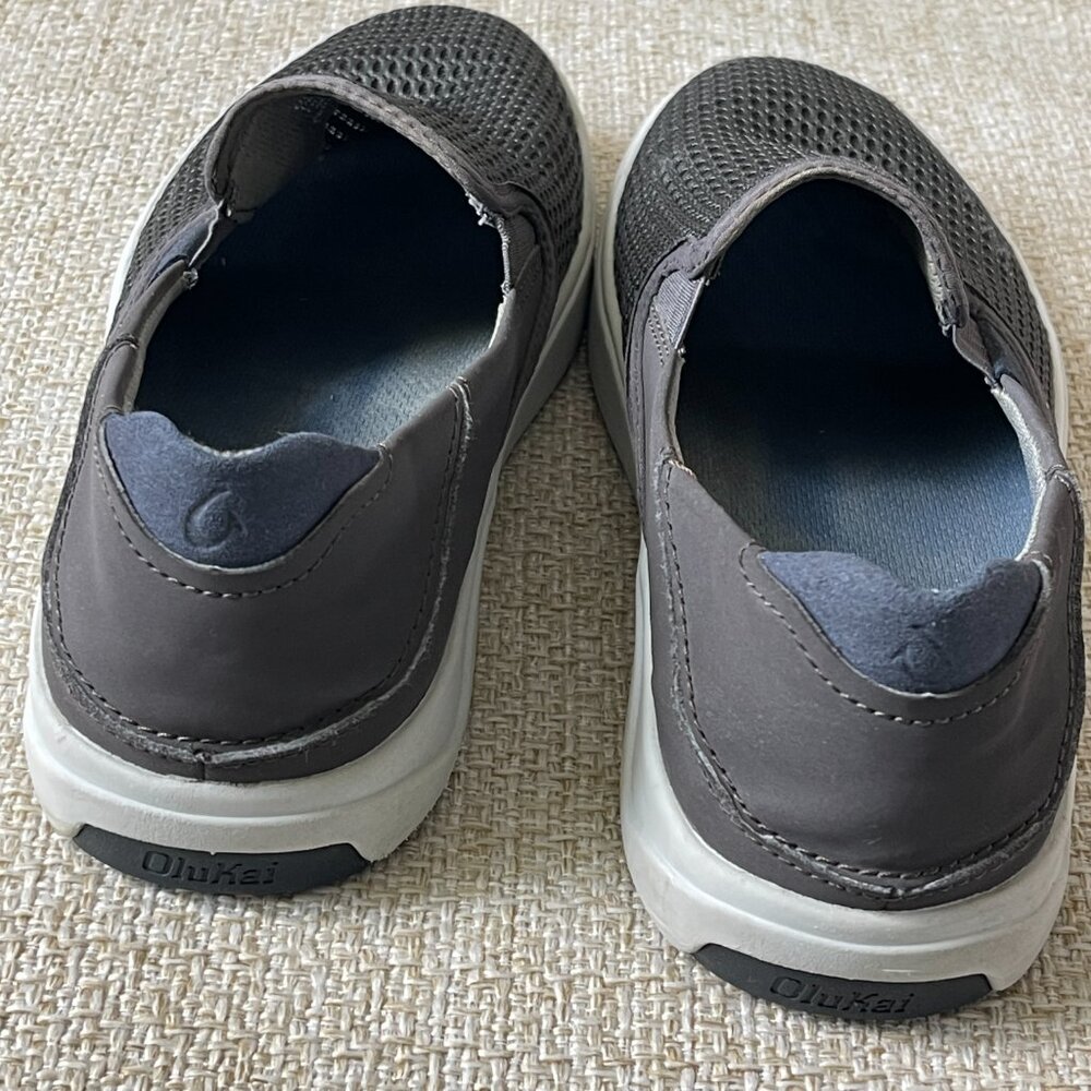 OLUKEI shoes Men's slip-on sneakers size 8M Gray mesh slip-on sneakers - Picture 4 of 7